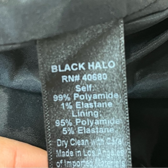 Black Halo Carys Asymetrical One Shoulder Sheath Midi Dress In Black Size 10 - Picture 8 of 9